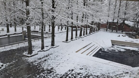 中央公園の雪景色